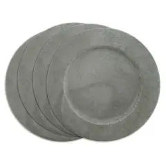 Saro Lifestyle Galvanized Charger, 13" &Oslash; Round, Silver (Set of 4)
