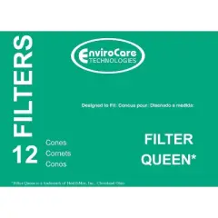 Filter Queen Cones. EnviroCare Replacement Brand. 12 filter cones in pack