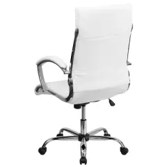 Flash Furniture High Back Designer Quilted LeatherSoft Executive Swivel Office Chair with Chrome Base and Arms