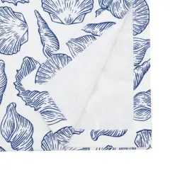 Saro Lifestyle Seaside Sea Shells Table Runner, 14"x72", White