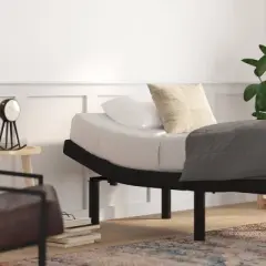 Twin XL Bailey Adjustable Bed Base with Wireless Remote and Independent Head/Foot Incline Black - Taylor & Logan