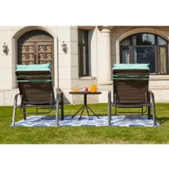 3pc Outdoor Metal Chaise Lounge Set - Patio Festival
