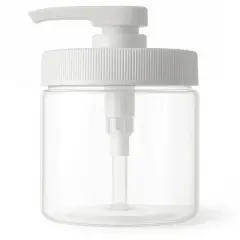 Royal Massage 16oz Massage Oil/Lotion/Cream Pump Jar with Locking Twist Top (Clear/White, 1)