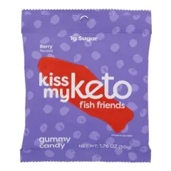 Kiss My Keto Fish Friends Gummy Candy Berry Flavored - Case of 6/1.76 oz
