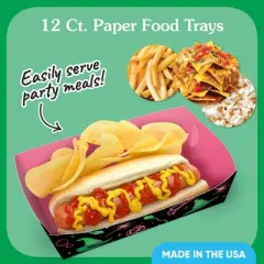 Big Dot of Happiness Witch Party Paper Food Trays, Disposable Food Boats Double-Sided Meal Holders for Nachos, Hot Dogs, French Fries - 12 Ct