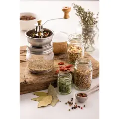 Kilner Seasoning Grinder, Refillable Glass Spice Mill with Stainless Steel Grinder