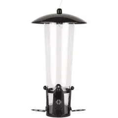 Perky-Pet Squirrel-Be-Gone Max Clear Plastic Bird Feeder with Flexports, 3Lb.