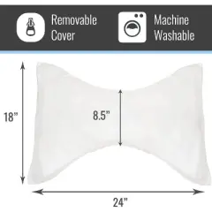 DMI Neck Pillow for Cervical, Neck and Shoulder Support to Relieve Pain and Headaches with Removable Cover, Medium Support, White