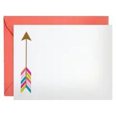 8ct Happy Arrow Notecards: meant to be sent Single Panel Stationery, Multicolor, Includes Envelopes, Valentine's Day, A2