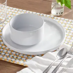 24oz Stoneware Stella Cereal Bowl White - Threshold&trade;: Dishwasher & Microwave Safe, Solid Round Design, 5.4" Diameter