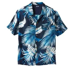 KS Island by KingSize Men's Big & Tall  Printed Rayon Short-Sleeve Shirt