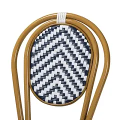 2pc Alaire Bamboo Style Stackable Bistro Dining Chair Set White/Blue/Brown - Baxton Studio