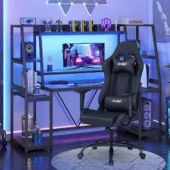 BestMassage Gaming Chair Office Chair with Lumbar Support Headrest Armrests and Rolling Swivel Computer Chair for PC Gamer