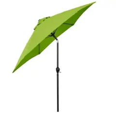 9' x 9' Aluminum Market Patio Umbrella with Crank Lift and Push Button Tilt Lime Green - Astella