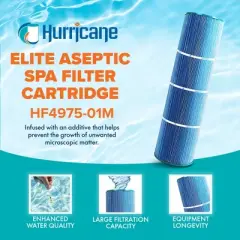 Hurricane Filters Elite Aseptic Spa Spa Filter Cartridge for PRB75, Unicel C-4975, Filbur FC-2395, Rainbow RTL-75 17-2632, 25390 and R173435