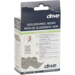 Drive Medical Walker Ski Glide Black, 2 Ct