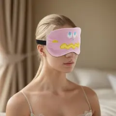 Unique Bargains Soft Cartoon Sleep Mask Wave Pink 1 Pc