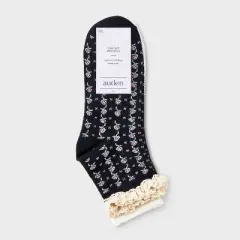 Women's Floral Lace and Pointelle 2pk Ankle Socks - Auden&trade; 4-10