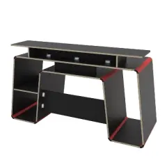 San Diego Gaming Desk Red and Black - Polifurniture