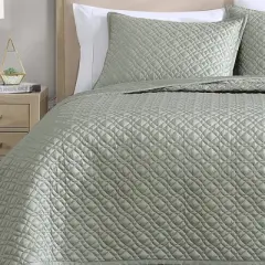 Riverbrook Home 3pc Queen Noble Tencel Coverlet Set Sage Green: Luxurious Woven Lyocell, Machine Washable