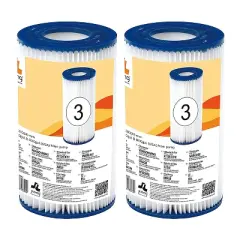 JLeisure Avenli 290589 4.17 x 8" Filter Cartridge Replacement Part for Jilong and Intex Filter 530, 800, and 1,000 Gallon Swimming Pools (2 Pack)