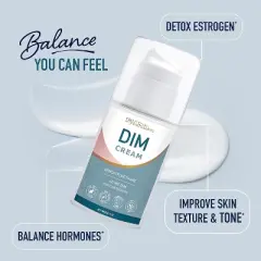 Hormone Balancing DIM Cream for Women, Diindolylmethane Supports Estrogen Balance & Relief for Menopause, Hot Flashes & More, SMNutrition, 3oz
