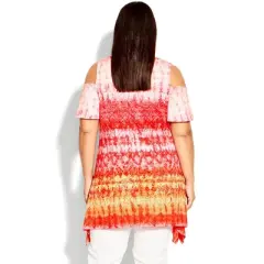 Women's Plus Size Tuscan Sun Cold Shoulder Tunic - rose | AVENUE
