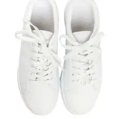 Unique Bargains Pearls Flowerss Shoelace Charms White 1 Pair