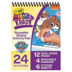 Crayola Paw Patrol Color & Erase Reusable Sticker Activity Pad: Non-Toxic Coloring Book with Stickers for Ages 3+