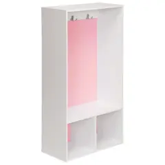 ClosetMaid KidSpace Wooden Cubby Open Storage Locker with 2 Hooks and Bottom Cubes for Closets, Entryway, Bedrooms, or Classroom, White