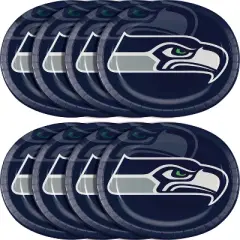 24ct Seattle Seahawks Football Oval Plates