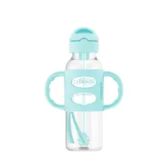 Dr. Brown's 8oz Milestones Narrow Sippy Straw Bottle with Silicone Handles - 6m+ - Green