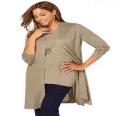 Jessica London Women&rsquo;s Plus Size Fine Gauge Cardigan Topper