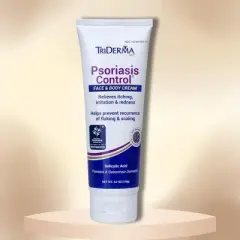 TriDerma MD Psoriasis Control Face & Body Cream (4.2 oz XXL Size) Visibly reduces white, scaly skin and redness | Helps relieve itching