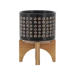 5.25" Ceramic Planter on Stand Brown - Sagebrook Home