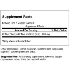 Swanson Herbal Supplements Full Spectrum Coffee Cherry 200 mg 60 Veg Caps