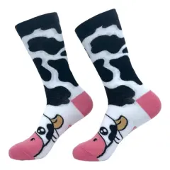 Crazy Dog Women's Cow Socks Funny Cute Adorable Milking Moo Cattle Footwear