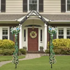 Steel Garden Arch Arbor Trellis 7.87x3.93Ft Metal Outdoor Patio Arch for Climbing Plants, Wedding, Yard, Garden Decor, Weather-Resistant