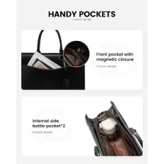 Laptop Tote Bag for Women, Leather Office Work Bag Briefcase fit for 15 inch Laptop