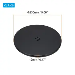 Unique Bargains High-strength Plastic 360-degree Rotating Design Durability Anti-slip Black Swivel Turntable 2 Pcs