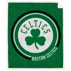 NBA Boston Celtics Doodle Circle Flannel Fleece Sherpa Blanket