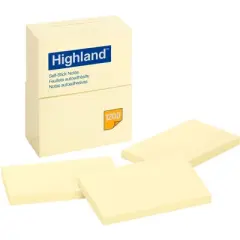 Highland Notes, 3 in x 5 in, Yellow, 12 Pads/Pack