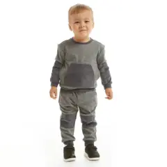 Andy & Evan  Infant  Boys Washed Charcoal Sweat Set