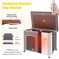 Aivituvin Insulated Large Wooden Dog House,Outdoor Dog House with Liner Inside-AIR43-IN