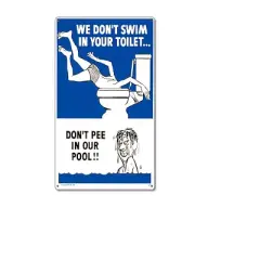 Swim Central 18" Blue and White Funny Residential Swimming Pool Sign