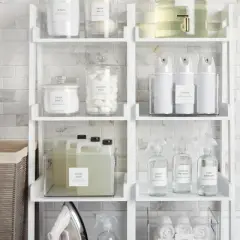 Talented Kitchen 144 Minimalist Laundry Room Labels for Glass Jars - Linen Closet Stickers for Containers, Spray Bottles (Black)