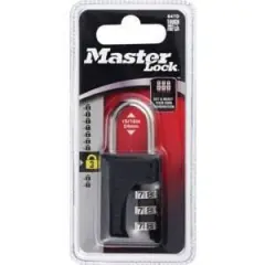 Master Lock Padlock, Set Your Own Combination Luggage Lock, 1-3/16" Wide, 647D: Hardened Steel, Locker & Cabinet Use