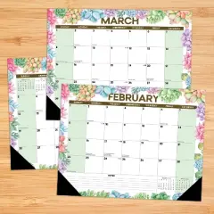 Willow Creek Press 22"x17" 2026 Succulents Large Monthly Deskpad
