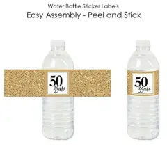 Big Dot of Happiness We Still Do - 50th Wedding Anniversary - Anniversary Party Water Bottle Sticker Labels - Set of 20