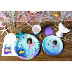 Anna + Pookie 9" Mermaid Paper Party Plates 8 Ct